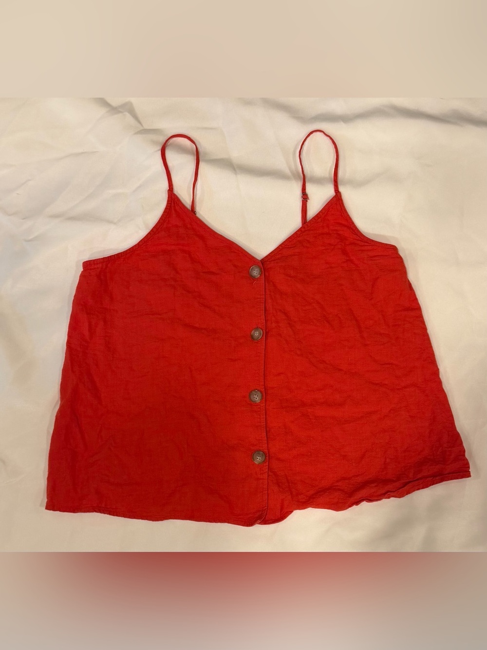 BP Women’s Red Button-up Tank Top